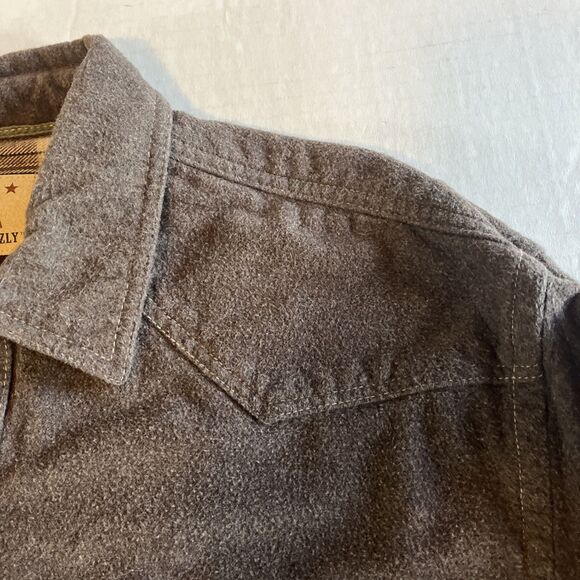 Dakota Grizzly Men’s L Shirt Brown Western Pearl Snaps 100% Cotton Workwear Farm - Picture 7 of 10